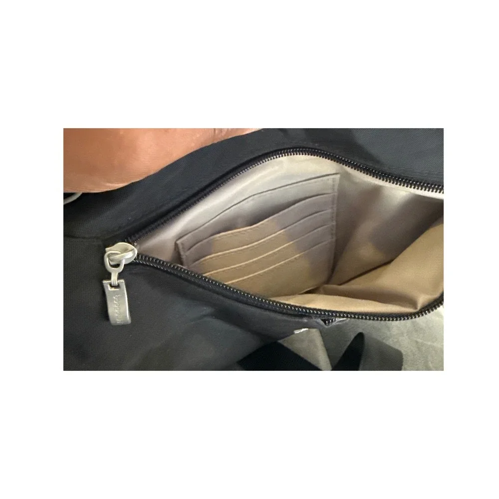 baggallini Black Nylon Sling Backpack Teardrop Crossbody Bag RFID Travel Purse